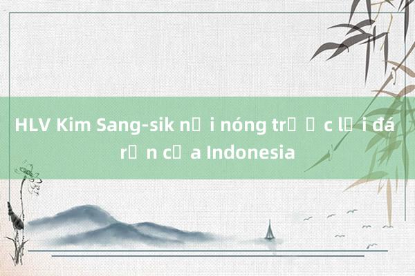 HLV Kim Sang-sik nổi nóng trước lối đá rắn của Indonesia