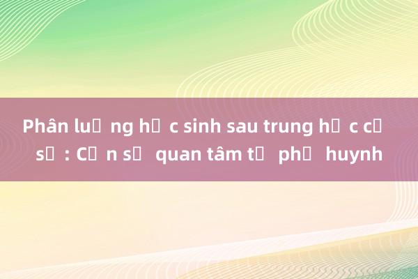 Phân luồng học sinh sau trung học cơ sở: Cần sự quan tâm từ phụ huynh